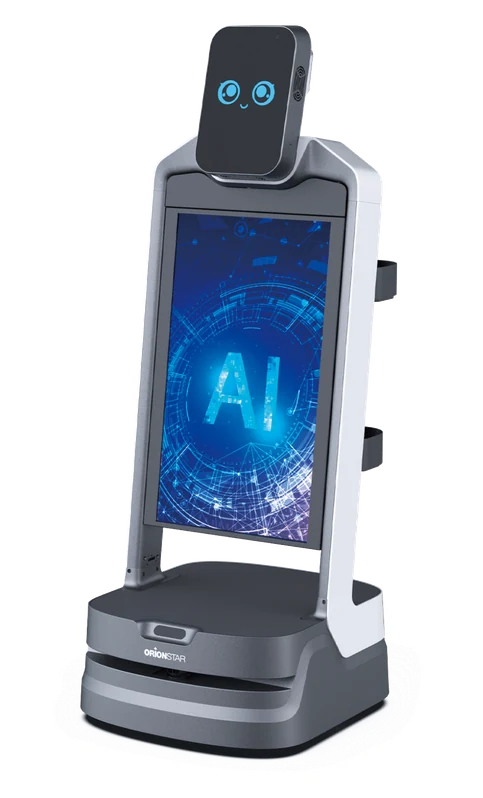 LuckiBot Plus with a large front display and delivery trays