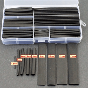 140Pcs Black Heat Shrink Tube Set