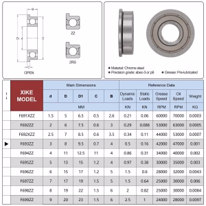 F693ZZ Universal Bearing for Robot Bracket OD: 8 mm ID: 3 mm Thickness: 4 mm