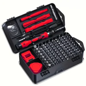 Red 115 in 1 Multi-Purpose Screwdriver Set（Plastic Box）