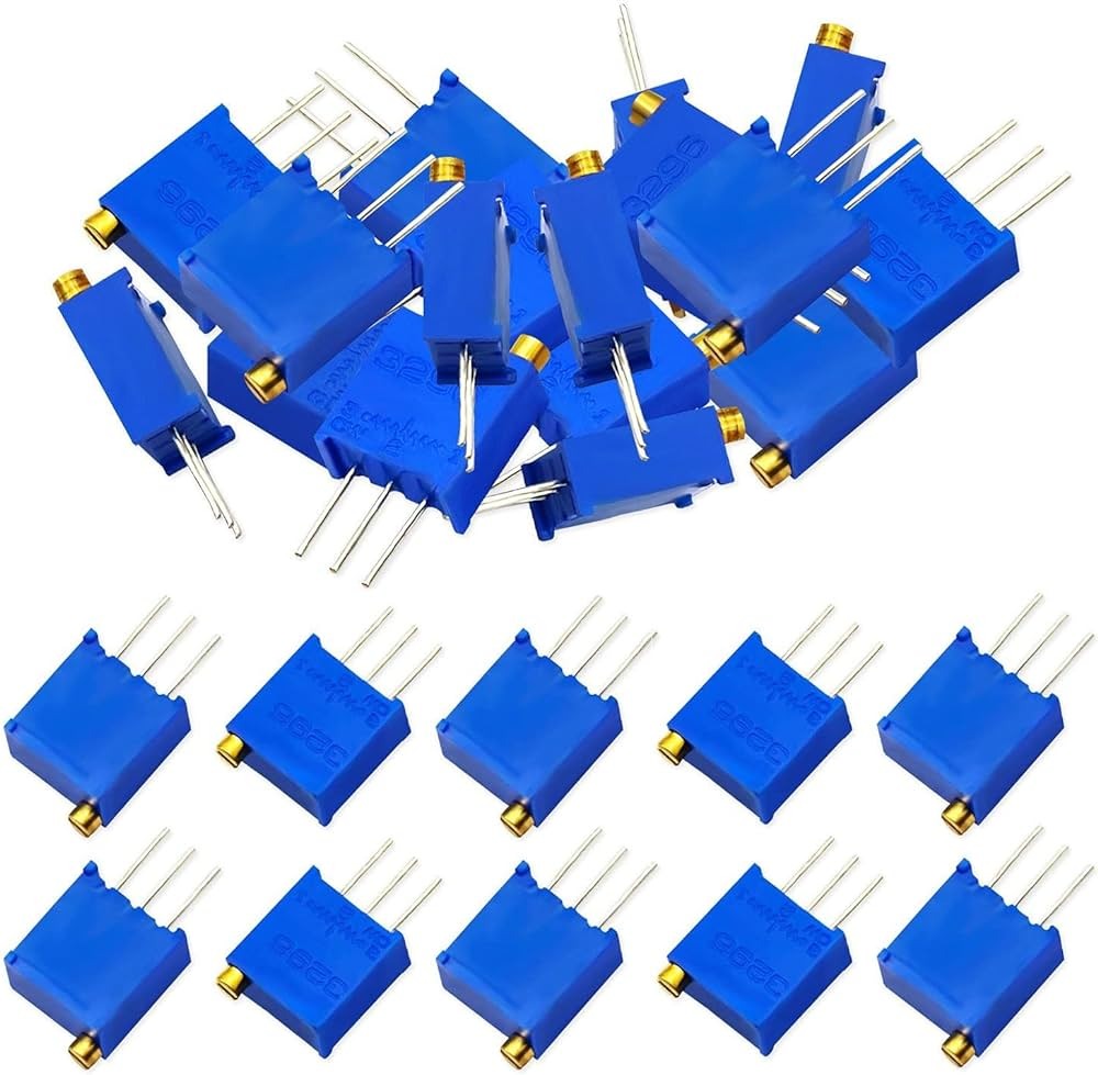 15 values of 3296W Potentiometers Kit 3296W MultiTurn Tri mming High Precision Potentiometer 3296W Variable Resistors - Image 3