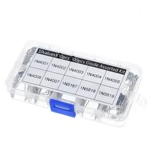 100PCS Rectifier/Schottky Diode Kit(Plastic Box)(1)1N4001*10pcs(2)1N4002*10pcs(3)1N4003*10pcs(4)1N4004*10pcs(5)1N4005*10pcs(6)1N4006*10pcs(7)1N4007*10pcs(8)1N5817*10pcs(9)1N5818*10pcs(10)1N5819*10pcs - Image 2